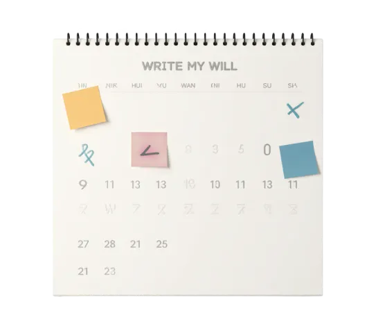 A calendar reminder to write a will