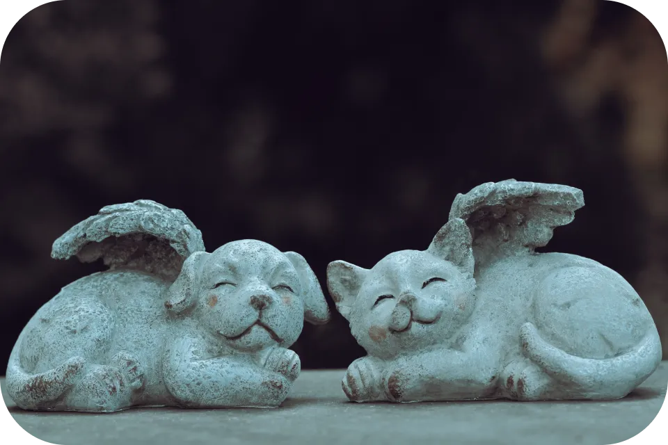 Pet memorial stone statues